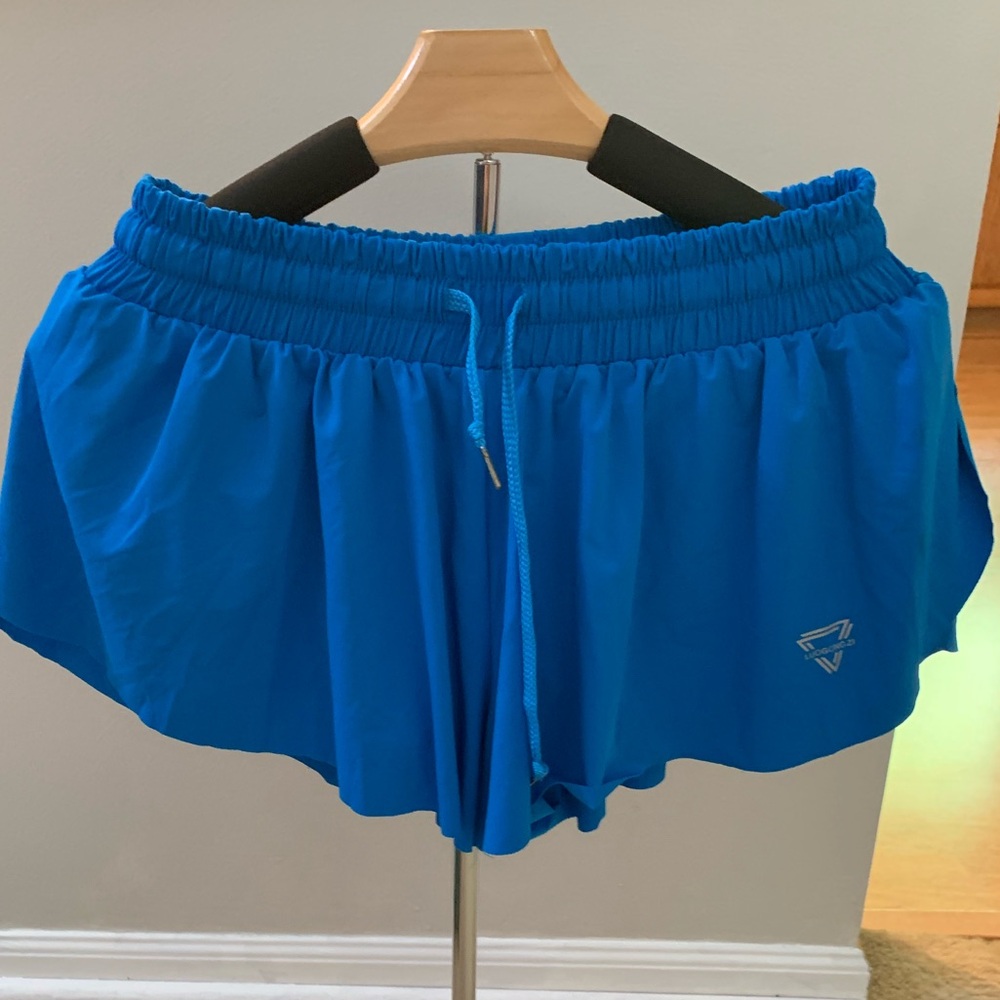 Blue Athletic Flowy Shorts, Size Medium